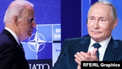Joe Biden și Vladimir Putin, colaj