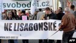 ლისაბონის ხელშეკრულების მოწინააღმდეგეთა მანიფესტაცია ბრნოში, ჩეხეთი