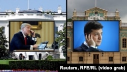 Комбіноване фото: Володимир Зеленський (праворуч) і Дональд Трамп