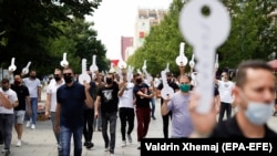 Protestë e sektorit të gastronomisë në korrik të vitit 2020. 