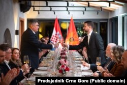 Predsjednici Hrvatske i Crne Gore Zoran Milanović i Jakov Milatović u Podgorici, mart 2025.