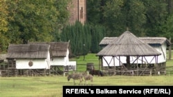 Усярэдзіну журналістаў не пусьцілі, яны змаглі пабачыць на тэрыторыі, дзе меркавана трэнаваліся правакатары, толькі аслоў, што пасьвіліся каля этнаграфічных хацін