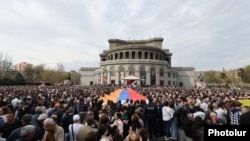 Armenia - Refugees from Nagorno-Karabakh demonstrtate in Yerevan, March 29, 2025.