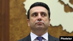 Armenia - Speaker Alen Simonian attends a session of the Armenian parliament, Yerevan, January, 2025.