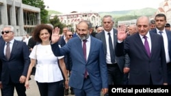 Никол Пашинян в Карабахе, Степанакерт, 9 мая 2018 г.