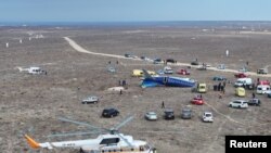 Снятое Азаматом Сарсенбаевым фото места крушения самолета в Актау.