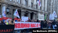 Protesta e studentëve para Gjykatës Kushtetuese, Beograd, 12 janar 2025.