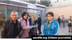 Нафосат Оллашукурова с ташкентскими правозащитниками.