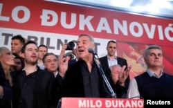 Обраний президент Чорногорії Міло Джуканович під час зустрічі із своїми прихильниками. Подгориця, 15 квітня 2018 року