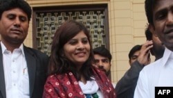 Krishna Kumari Kohli (C) is the first Hindu member of Senate or Upper House of the Pakistani parliament.
