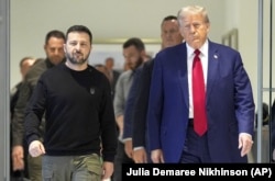 Președintele ucrainean Zelensky și cel reales american, Trump, în septembrie la New York.