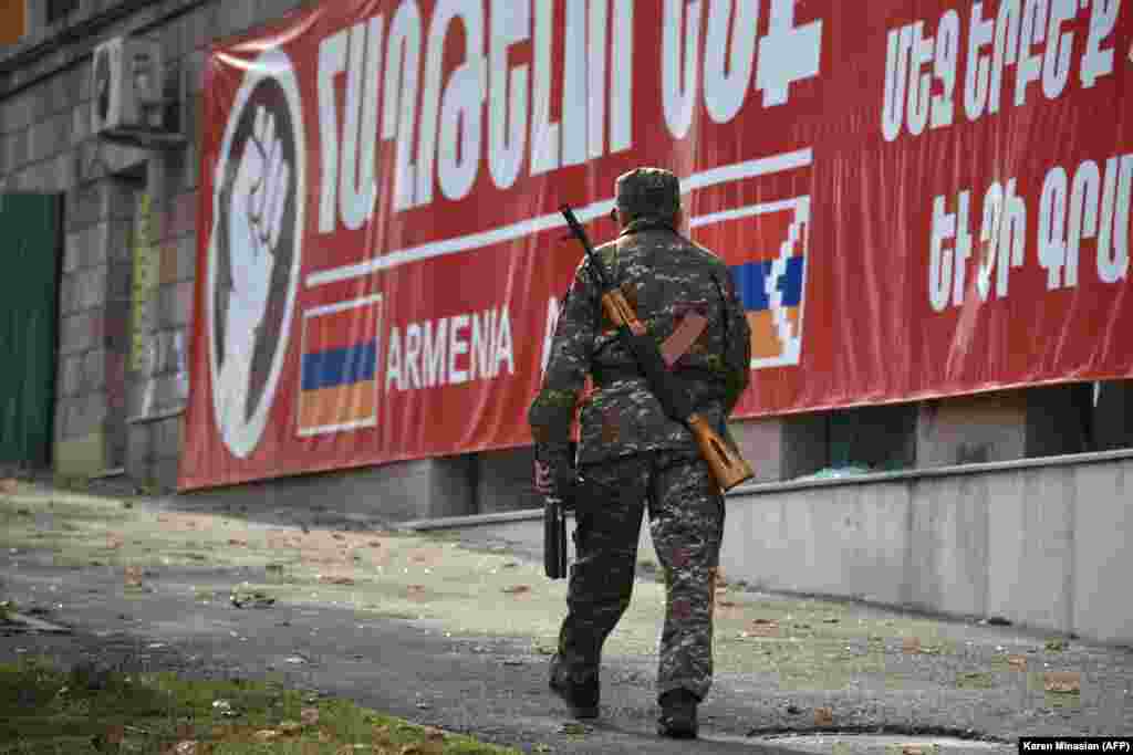 Un rezervist armean la Stepanakert, 5 noiembrie 2020