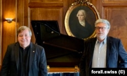 Пианист Алексей Ботвинов и писатель Михаил Шишкин в Цюрихе