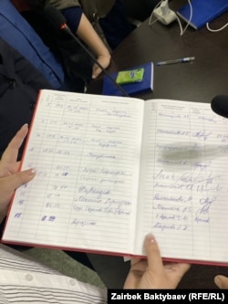 Журнал регистрации посетителей ЦИК.