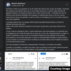 Melania Medeleanu a povestit pe Facebook cum a fost păcălită de un anunț fals.