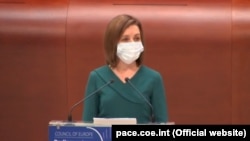 Maia Sandu, în plenul APCE