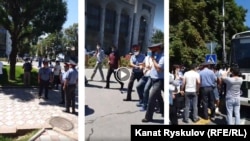 Акцияга чыккандарды милиция кармап кетүүдө. 13.07.2020