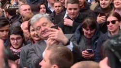 Ukraine's Poroshenko Takes Supporters Into Stadium