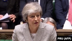 Британиянын премьер-министри Тереза Мей парламентте сүйлөп жатат. 22-ноябрь, 2018-жыл.