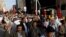 FILE: Journalists chant slogans during a protest rally in the southern city of Karachi in February.