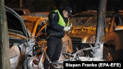 Місце вибуху біля телеканалу «Еспресо», 25 жовтня 2017 року