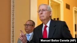 Liderul majorității republicane Mitch McConnell, în timpul procesului lui Donald Trump