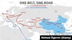 نقشه تعیین شده برای اجرای پروژه « یک کمربند یک راه » که از سوی چین قرار است تطبیق شود