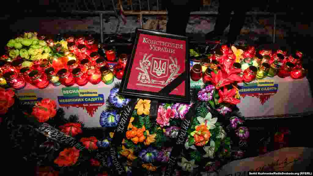 UKRAINE – During the action "Funeral of Justice. Anniversary of the "Sheremet case" near the Office of the President of Ukraine. Kyiv, December 12, 2020