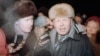 Andrei Sakharov speaks to reporters upon returning to Moscow after almost seven years in internal exile on December 23, 1986.