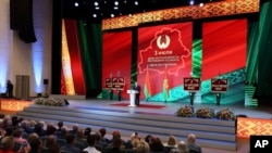 Аляксандар Лукашэнка на ўрачыстым сходзе з нагоды Дня Незалежнасьці. 1 ліпеня 2025 году 