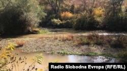 Намалено ниво на водата во Река Пчиња поради долготрајниот сушен период.
