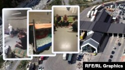 Граждане Украины на границе, коллаж