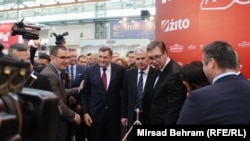 'Dodik je najpopularniji političar među Hrvatima u BiH i to je hrvatski politički problem' (Fotografija: Dodik, Čović i Vučić u Mostaru, 2018)