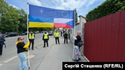 Протест против приезда "Ночных волков" в Прагу