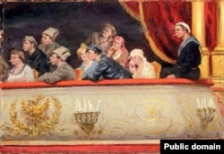 Иван Владимиров. В театре. Царская ложа. 1918.