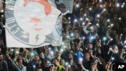 Sa blokade ispred RTS-a u Beogradu, 17. april 2025.