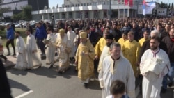 Litiju SPC u Podgorici vodio je mitropolit Onufrije, predstavnik Moskovske patrijaršije u Ukrajini, zajedno sa mitropolitom SPC u Crnoj Gori Amfilohijem, 29. februar 2020.