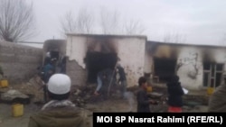 آرشیف٬ مکتب آتش گرفته در منطقه تحت کنترول طالبان در تخار