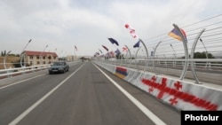 A view of a newly built bridge over the border between Armenia and Georgia, August 19, 2022.