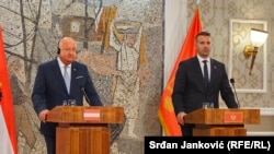 Premijer Milojko Spajić (desno) i savezni kancelar Austrije Kristijan Štoker