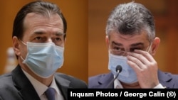 Premierul Ludovic Orban și președintele interimar al PSD, Marcel Ciolacu