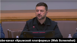 Скриншот с выступлением президента Украины Владимира Зеленского на Пятом саммите «Крымской платформы», 24 сентября 2025 года, Нью-Йорк, США