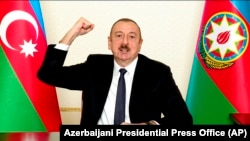 ილჰამ ალიევი ყარაბაღის მეორე ომის მიმდინარეობისას მიმართავს აზერბაიჯანელ ხალხს