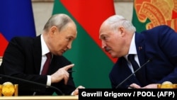 Володимир Путін (л) і Олександр Лукашенко, Мінськ, 6 грудня 2024 року