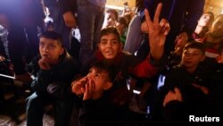 Жители Хан-Юниса после получения известия о соглашении между Израилем и ХАМАС, 15 января 2025 г.