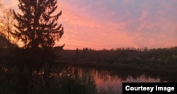 Пудож. Закат на реке Водле