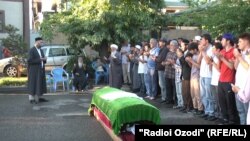 The funeral in Dushanbe of IRPT member Sattor Karimov, who was killed in the prison riot.