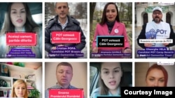 Postări din campania electorală, pe TikTok, ale candidaților Partidului Oamenilor Tineri (POT).