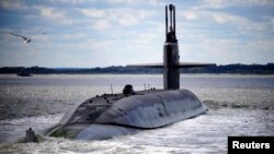 Амэрыкаснкая атамная ракетная подводная лодка USS Alaska клясы Ohio. Архіўнае фота