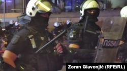 Policija na protestu u Beogradu, Srbija, 15. avgust 2025.